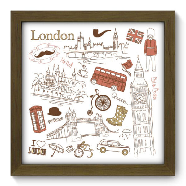 Quadro Decorativo - England - 22cm X 22cm - 046qdmm