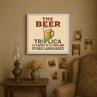 Quadro Decorativo Engraçado Cerveja - 33x33cm - Com Vidro Mol