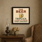Quadro Decorativo Engraçado Cerveja - 33x33cm - Com Vidro Mol