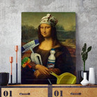 Quadro Decorativo Engraçado Monalisa Dia De Limpeza
