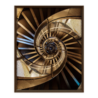 Quadro Decorativo Arquitetura Escada Marrom com Vidro 80x100cm Arte Própria