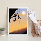 Quadro Decorativo Escalada Fotografia 24x18cm Moldura:madeira