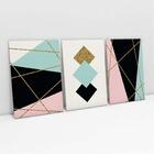 Quadro Decorativo Escandinavos Em Preto Verde E Rosa Suave 3