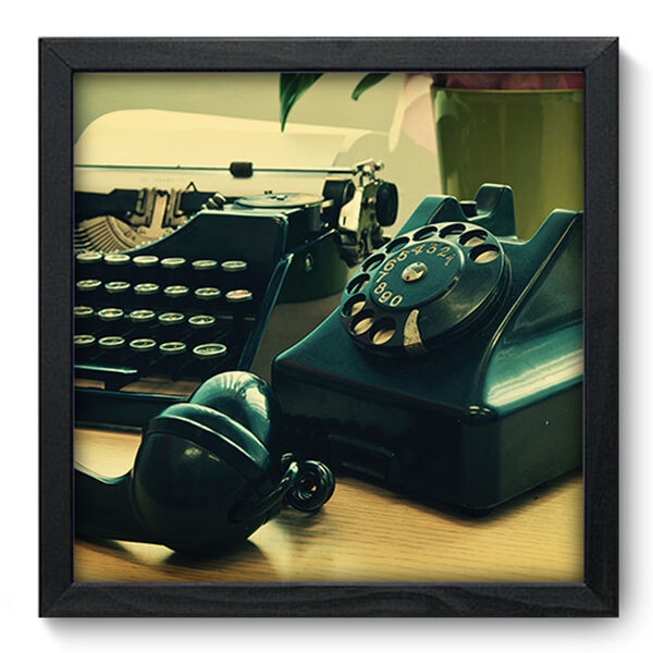 Quadro Decorativo - Escritório Vintage - 33cm X 33cm - 115qdvp