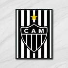 Quadro Decorativo Escudo Atlético Mg Fundo Listrado 45x34cm A