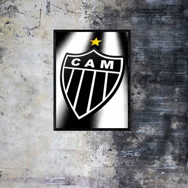 Quadro Decorativo Escudo Projetado Atlético Mg 45x34cm A3 (45