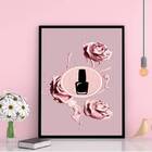 Quadro Decorativo Esmalte Com Flores 24x18cm - Com Vidro Mold