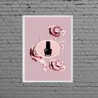 Quadro Decorativo Esmalte Com Flores 45x34cm Moldura:madeira