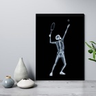 Quadro Decorativo Esporte Tênis 45x34cm Moldura:madeira Branca