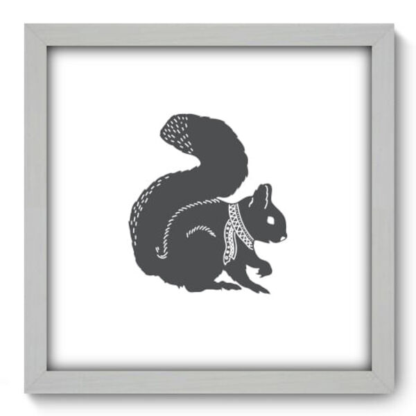 Quadro Decorativo - Esquilo - 33cm X 33cm - 030qdsb