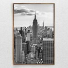 Quadro Decorativo Estado Do Império Tela Vertical Com Moldura