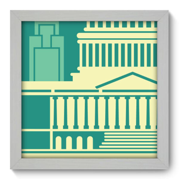 Quadro Decorativo - Estados Unidos - 22cm X 22cm - 108qdmb