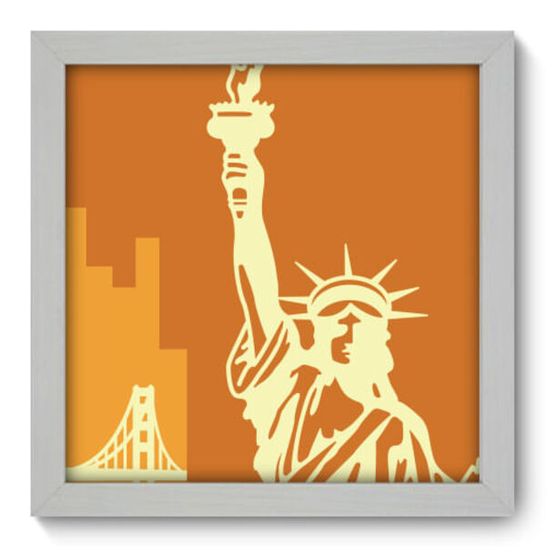 Quadro Decorativo - Estados Unidos - 22cm X 22cm - 110qdmb