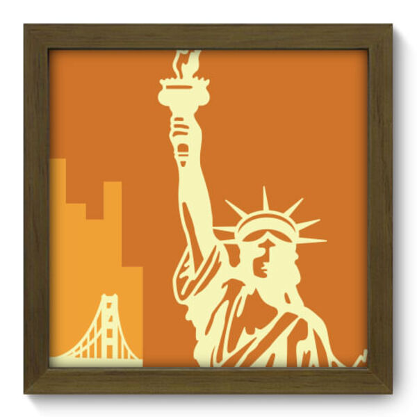 Quadro Decorativo - Estados Unidos - 22cm X 22cm - 110qdmm