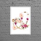 Quadro Decorativo Estetoscópio Floral 45x34cm Moldura:madeira