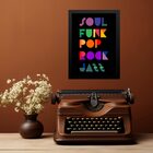 Quadro Decorativo Estilos De Música 24x18cm - Com Vidro Moldu