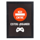 Quadro Decorativo Estou Jogando Preto 27x37cm