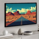 Quadro Decorativo Estrada Deserto  - 50x70cm Moldura Branca