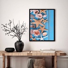 Quadro Decorativo Estrelas Do Mar  - 70x50cm Moldura Preta
