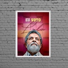 Quadro Decorativo Eu Voto Lula 33x24cm - Com Vidro Moldura:ma