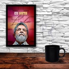 Quadro Decorativo Eu Voto Lula 45x34cm - Com Vidro Moldura:ma