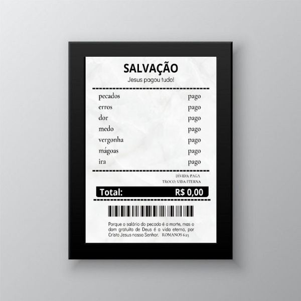 Quadro Decorativo Evangélico recibo 24x18cm Moldura:madeira P