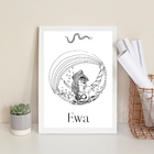 Quadro Decorativo Ewá Orixá- Umbanda 24x18cm - Com Vidro Mold