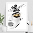 Quadro Decorativo Extensão De cílios 24x18cm - Com Vidro Mold