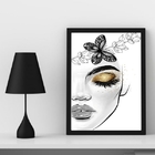 Quadro Decorativo Extensão De cílios 33x24cm - Com Vidro Mold