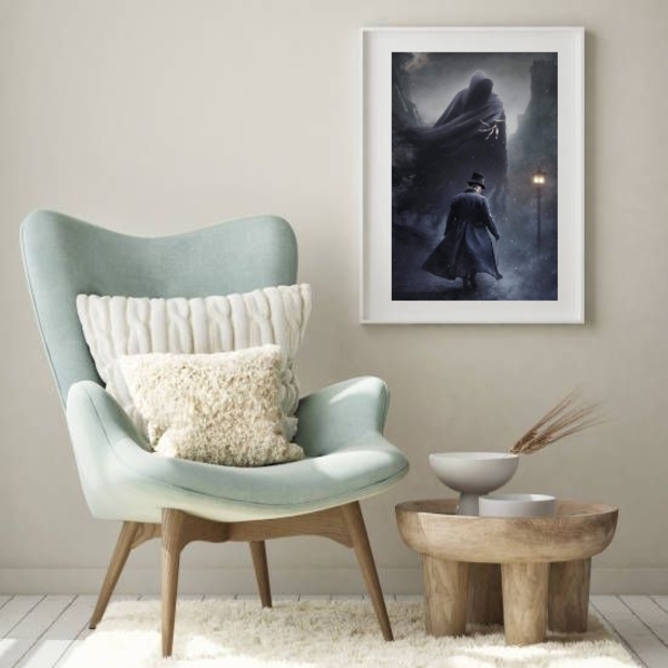 Quadro Decorativo Exú Capa Preta - 60x48cm Moldura:madeira Pr