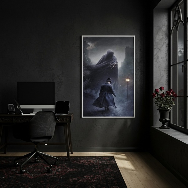 Quadro Decorativo Exú Capa Preta  - 70x50cm Moldura Preta