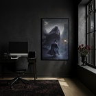 Quadro Decorativo Exú Capa Preta  - 70x50cm Moldura Preta