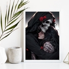 Quadro Decorativo Exu Caveira E Pombagira 45x34cm Moldura:mad