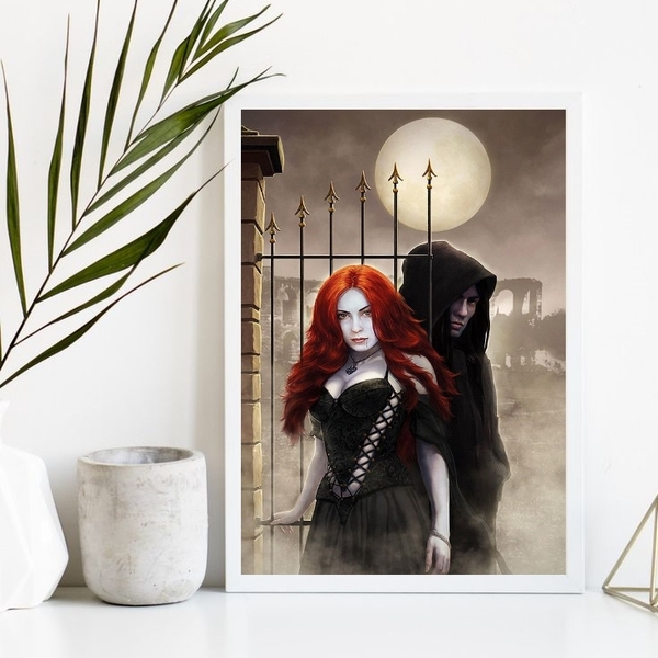 Quadro Decorativo Exu E Pombagira Cemitério 45x34cm - Com Vid