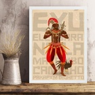 Quadro Decorativo Exú Elegbara 24x18cm Moldura Preta