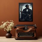 Quadro Decorativo Exu Gato Preto 33x24cm - Com Vidro Moldura