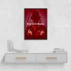 Quadro Decorativo Exu Gira Mundo 45x34cm - Com Vidro Moldura: