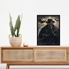 Quadro Decorativo Exu Morcego 33x24cm Moldura Branca