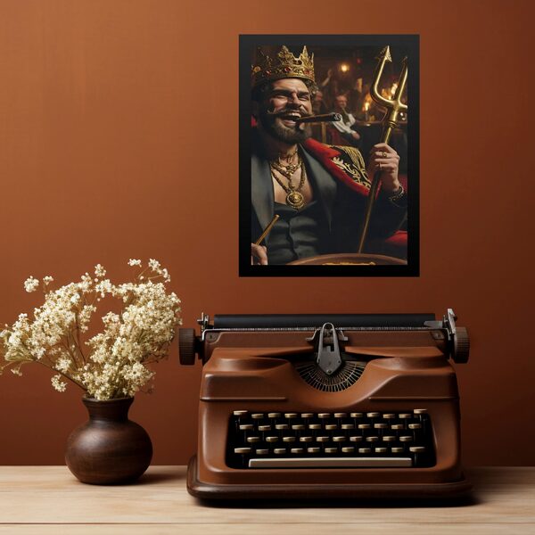 Quadro Decorativo Exu Rei Do Cabaré 33x24cm - Com Vidro Moldu