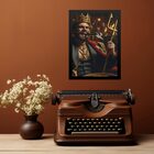 Quadro Decorativo Exu Rei Do Cabaré 45x34cm Moldura Branca