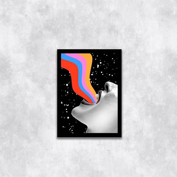 Quadro Decorativo Fale Colorido 45x34cm A3 (45 X 34)