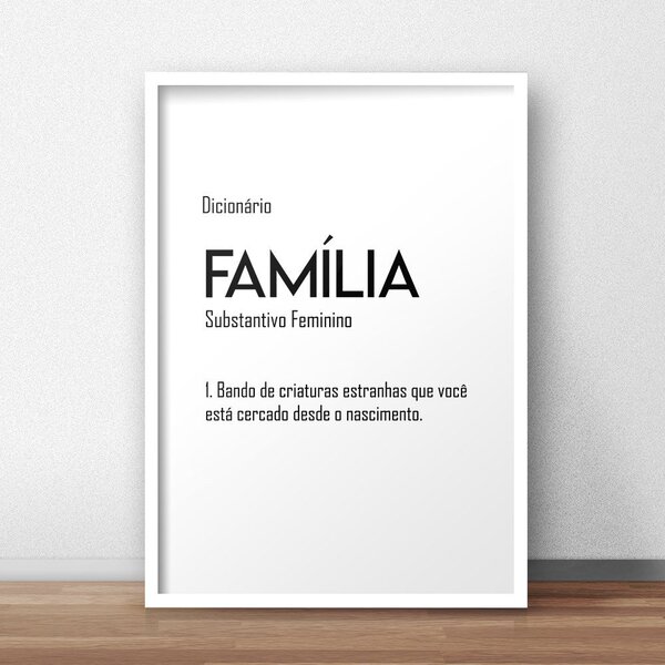Quadro Decorativo Família 50X70cm Branco