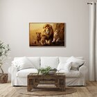 Quadro Decorativo Família De Leões Com 1 Tela Cm Ou Cm De Par