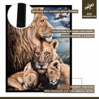 Quadro Decorativo Familia Leão 005 Moldura Em Madeira 40x60cm