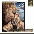 Quadro Decorativo Familia Leão 005 Moldura Em Madeira 40x60cm