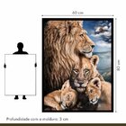 Quadro Decorativo Familia Leão 005 Moldura Em Madeira 60x80cm