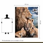 Quadro Decorativo Familia Leão 005 Moldura Em Madeira 60x80cm