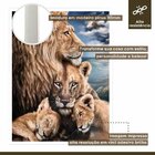 Quadro Decorativo Familia Leão 005 Moldura Em Madeira 60x80cm