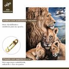 Quadro Decorativo Familia Leão 005 Moldura Em Madeira Com Vid