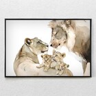 Quadro Decorativo Family Lion Com Moldura E Sem Vidro 80x120